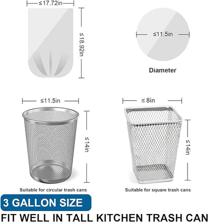3 Gallon Trash Bags Drawstring 0.96 Mil