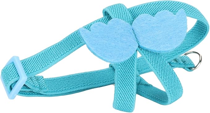 PerGar Parrot Bird Harness Leash, Adjustable Nylon Anti Bite Flying Training Rope, Pet Outdoor Traction Lead, Blue, S