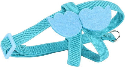 PerGar Parrot Bird Harness Leash, Adjustable Nylon Anti Bite Flying Training Rope, Pet Outdoor Traction Lead, Blue, S