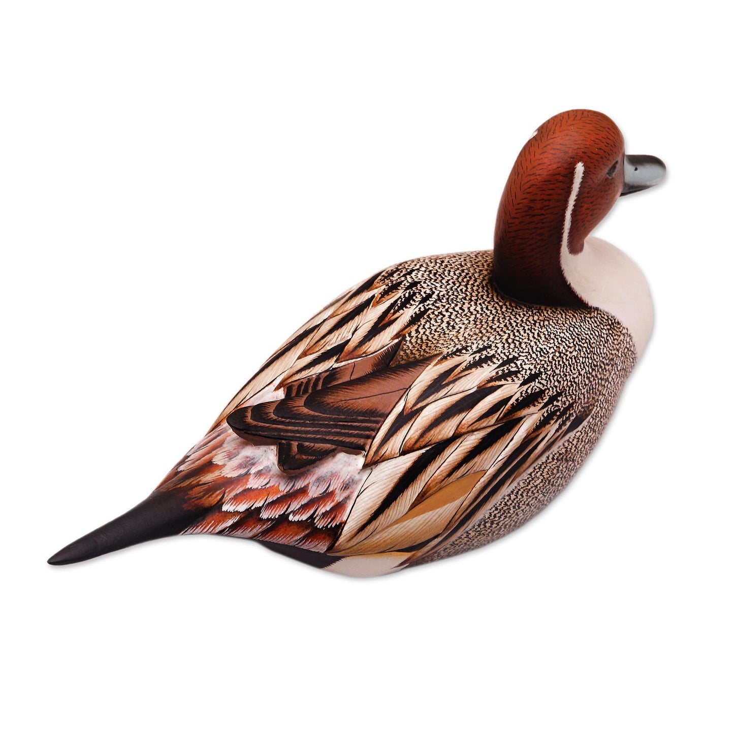 NOVICA Pintail Duck Wood Statuette, Brown