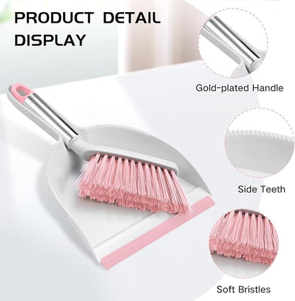 NACENA Mini Broom and Dustpan Set, Small Dust Pan and Brush Set