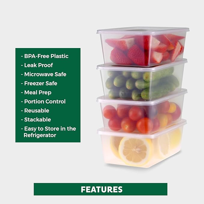 Freshware Food Storage Containers 34 oz Plastic Deli Containers