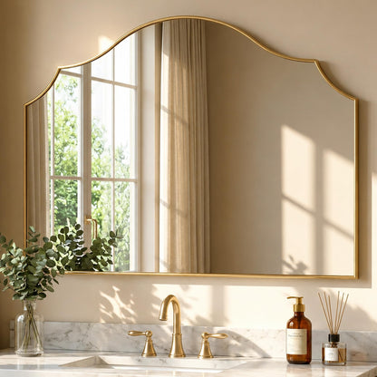 VIWILII 29"x39" Gold Arched Wall Mirror, Decorative Mirror