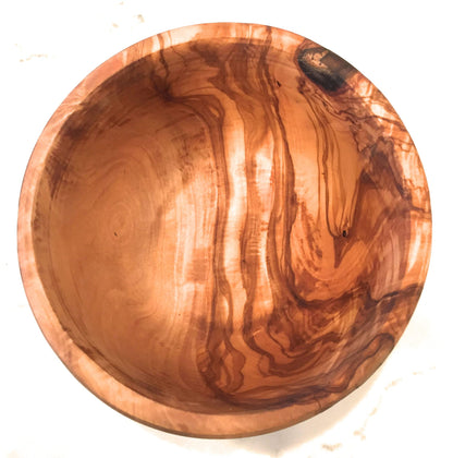 ORCHARD HARDWOODS 7" Artisan Olive Wood Serving Bowl/Mini Bowl Farmhouse Décor Serveware for Fruit, Snacks, Salad, Dips, Keys, Potpourri. In Sm 6", Med 7", Lg 8", XL 11", XXL 12". (Medium 7 inch)