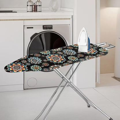 Boho Floral Ironing Board Cover and Pad 15x54 Inch, Vintage Ironing Board Cover
