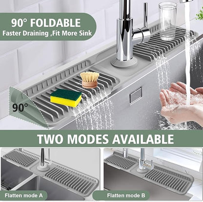 24-Inch Kitchen Sink Splash Guard Mat | 7° Slope