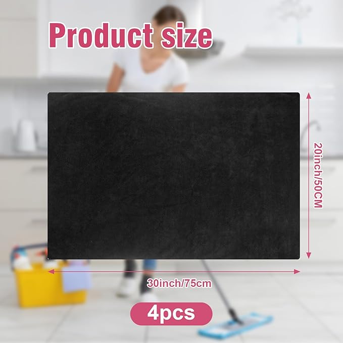 4 Pcs Extra Large Microfiber Cleaning Cloth 30 x 20 Inch Reusable Thick