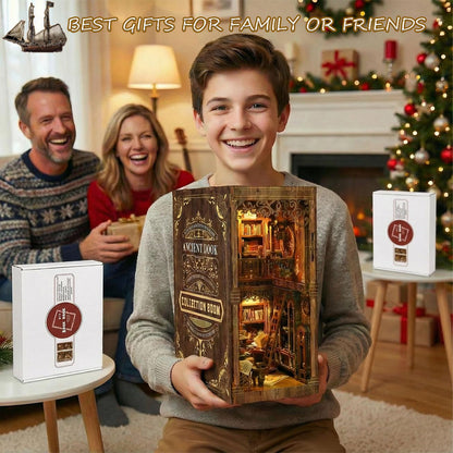 Book Nook Kit, DIY Miniature House Kit for Bookshelf Decor, 3D Wooden Puzzles Decorative Bookends for Adults, Teens and Beginners, Craft Kits Tiny House Book Lovers Gifts for Family Friends Birthday