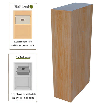 OSCHF 8-Cube Storage Shelf Bookcase - Wooden 4-Tier Floor Standing Open Bookshelf for Home and Office, Display Cabinet, Oak