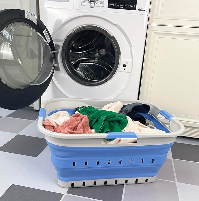SAMMART 42L Collapsible Plastic Laundry Basket