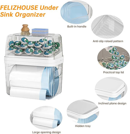 2-in-1 Trash Bag Holder Laundry & Dishwasher Pods Container, Garbage Bag