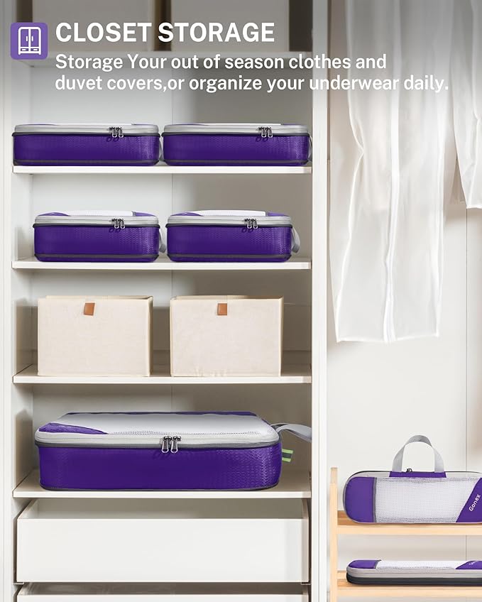 Compression Packing Cubes, Gonex Extensible Storage Mesh Bags Organizers