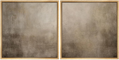 SIGNFORD Framed Canvas Print Wall Art Set Neutral Abstract Minimalist Earthy Tones Illustrations Modern Art Minimal Relax/Calm for Living Room, Bedroom, Office - 16"x16"x2 Natural