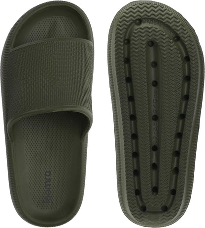 Joomra Slides Slippers for Womens Men Athletic Cushion Non-Slip Pillow House Beach Spa Garden Sandals Ladies Male Sandalias Sandles Army Green 35-36