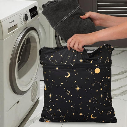 2pcs Travel Waterproof Laundry Bag, Cloth Diaper Wet Dry Bags