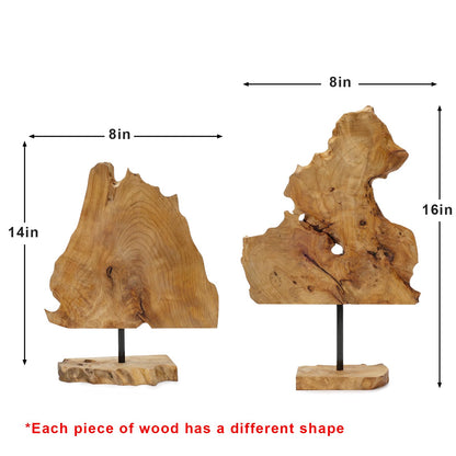 NAHARO Handcarved Root Wood Abstract Sculpture – Unique Rustic Tabletop Decor for Living Room,Entryway or Office, Eco-Friendly Wooden Art Gift