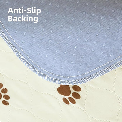 PUPTECK Washable Pee Pads for Dogs - Waterproof Reusable Puppy Potty Training Pads Whelping Mat - Fast Absorption Non-Slip Pet Food Feeding Mat (Beige, 24x36 Inch (Pack of 4))