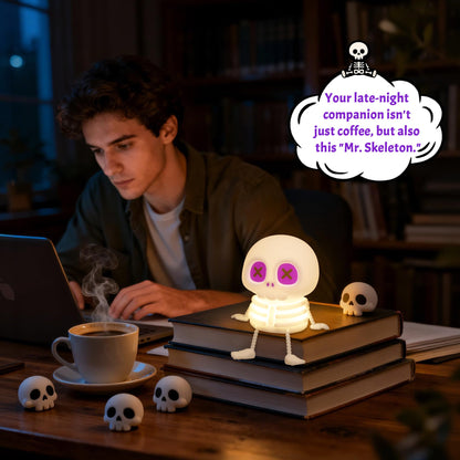 CoolGift Mart Skull Night Light, Silicone Touch Control Lamp. USB Rechargeable with Timer & Brightness Adjustment, Creates Customizable Glow for Gaming Room, Bedside, or Halloween Decor