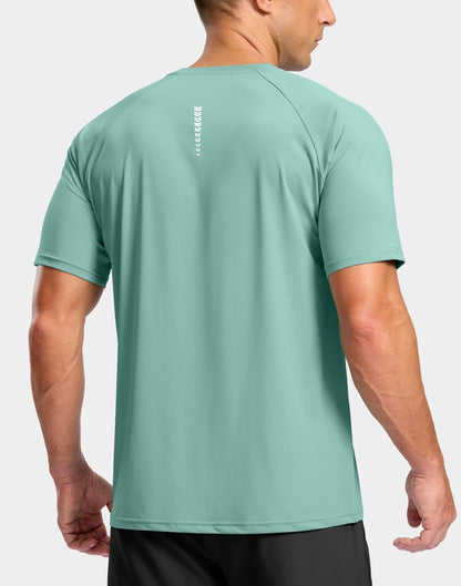 G Gradual Men's Athletic Workout T-Shirts Moisture Wicking Cooling Running Shirts Short Sleeve Performance Tee for Gym Tennis(Jasmine Green,3XL)