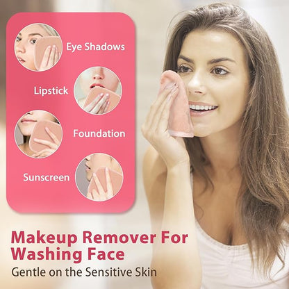 Makeup Remover Cloth, 12 Pack Makeup Remover Pads Microfiber Face Washcloth