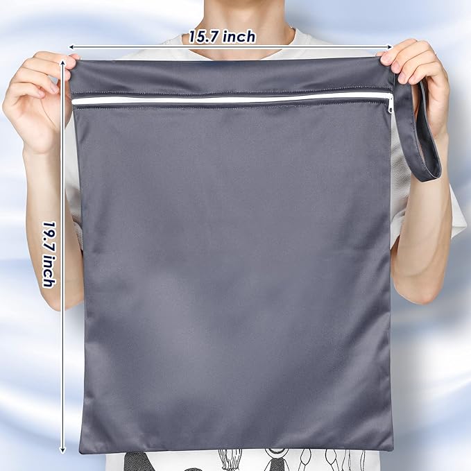 Shappy 2 Pcs Large Travel Laundry Bag Washable Waterproof Wet Dry Large Dirty