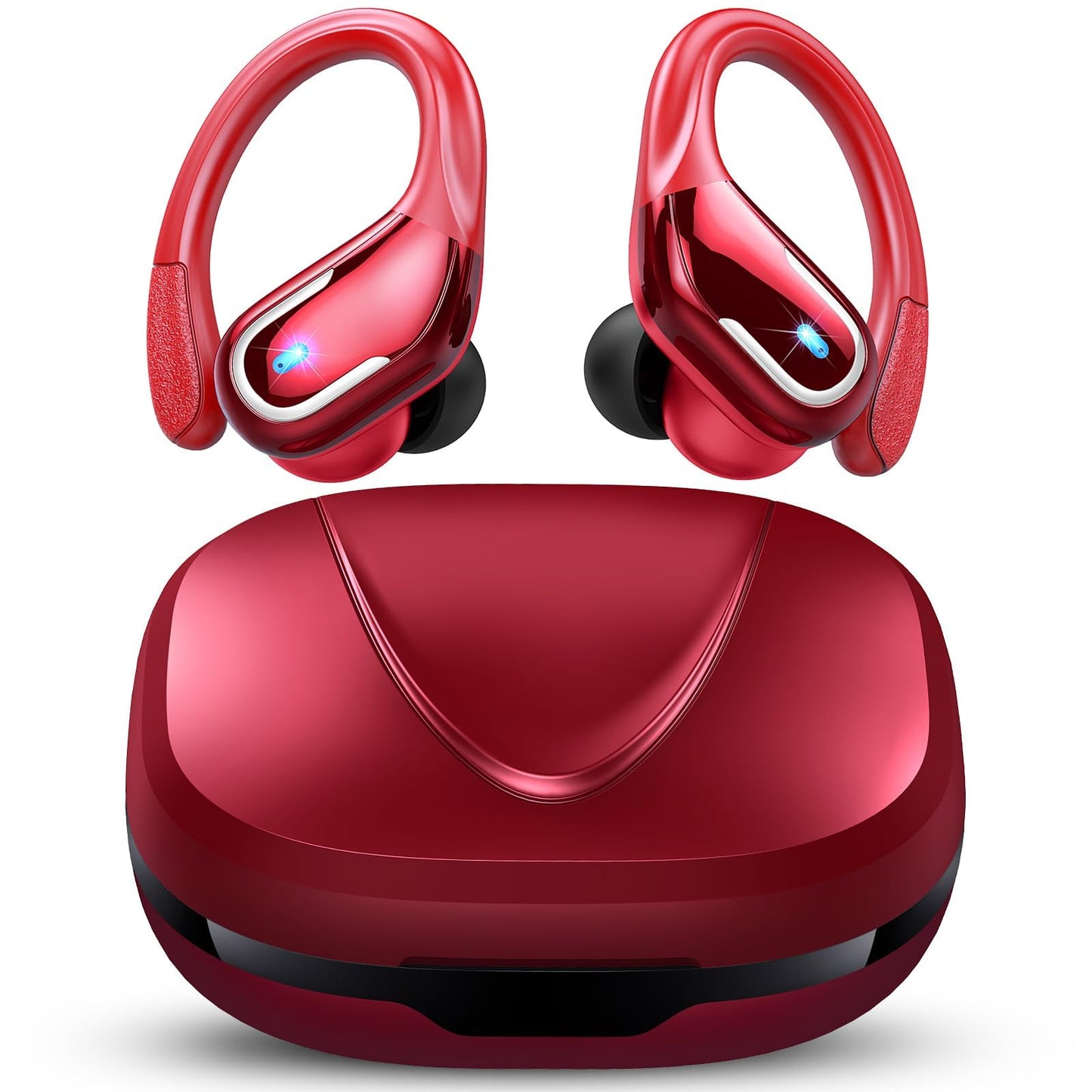 Wireless Earbud, 75Hrs Bluetooth 5.4 Headphones IP7 Waterproof for Sport, Running Wireless Earphones with ENC Noise Canceling Mics, Deep Bass Over Ear bud with Earhooks for Android, iOS, Workout, Gym