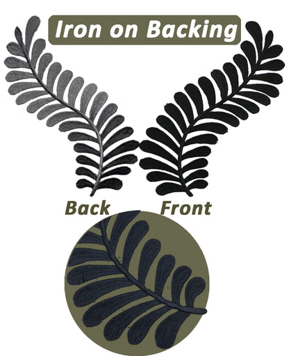 MSCFTFB 4 Pairs Leaves Iron on Patches,Decorative Ivy Embroidered Patch,Fabric Repair Patch for Clothes Jean Jacket Pant Vest Backpack Appliques Embellishments (Gold)