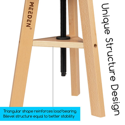 MEEDEN Wooden Drafting Stool with Adjustable Height, Artist Stool,Office Studio Stool, Up to 220 Lbs,German Beech Wood, Perfect for Artists Studio,Home Use,Kitchen,Bars