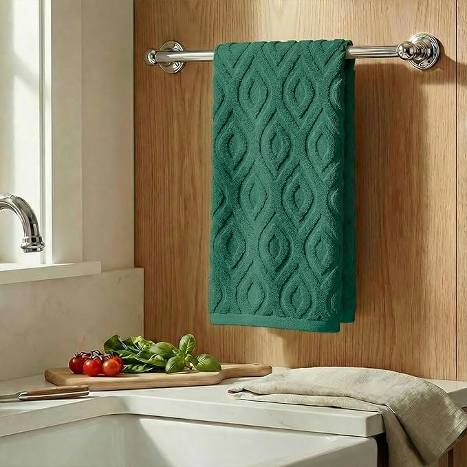 Artoid Mode 1 Pc Dark Green 3D Diamond Grid Jacquard Hand Towels