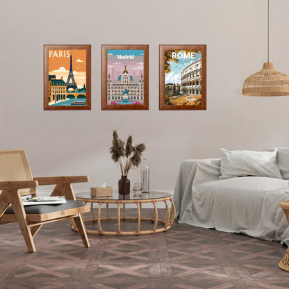 CHWGLFGG Travel City Paint by Numbers Kit for Adults Beginner, 6 Pack Adult Paint by Number Kits on Canvas, DIY Acrylic Oil Easy Painting by Numbers for Home Wall Decor 8X12 inch (Without Frame)