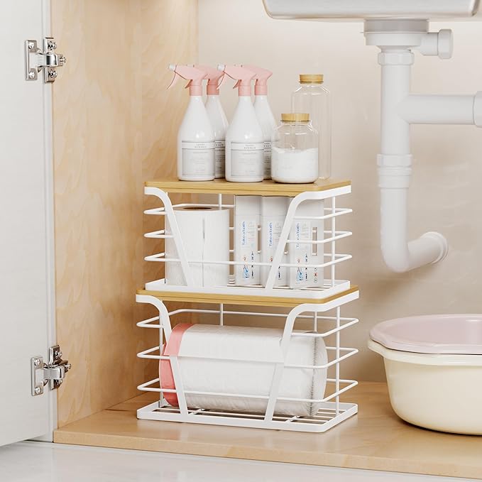2 Pack Stackable Laundry Room Organization and Storage, Laundry Room Decor and