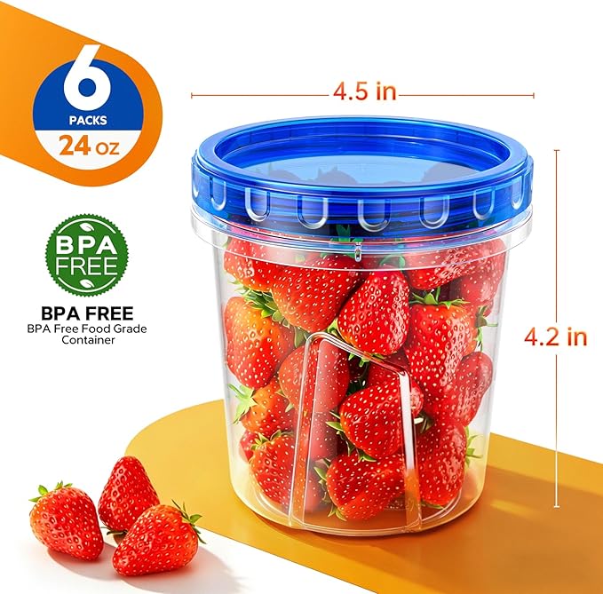 Freezer Storage Containers, Airtight Plastic Food Storage Containers