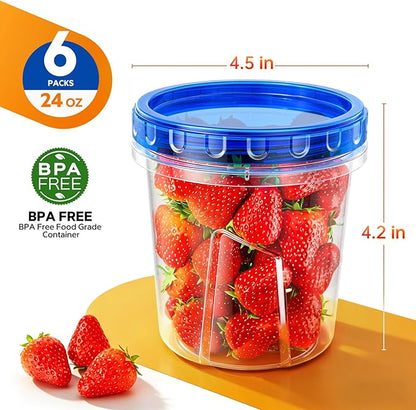 Freezer Storage Containers, Airtight Plastic Food Storage Containers