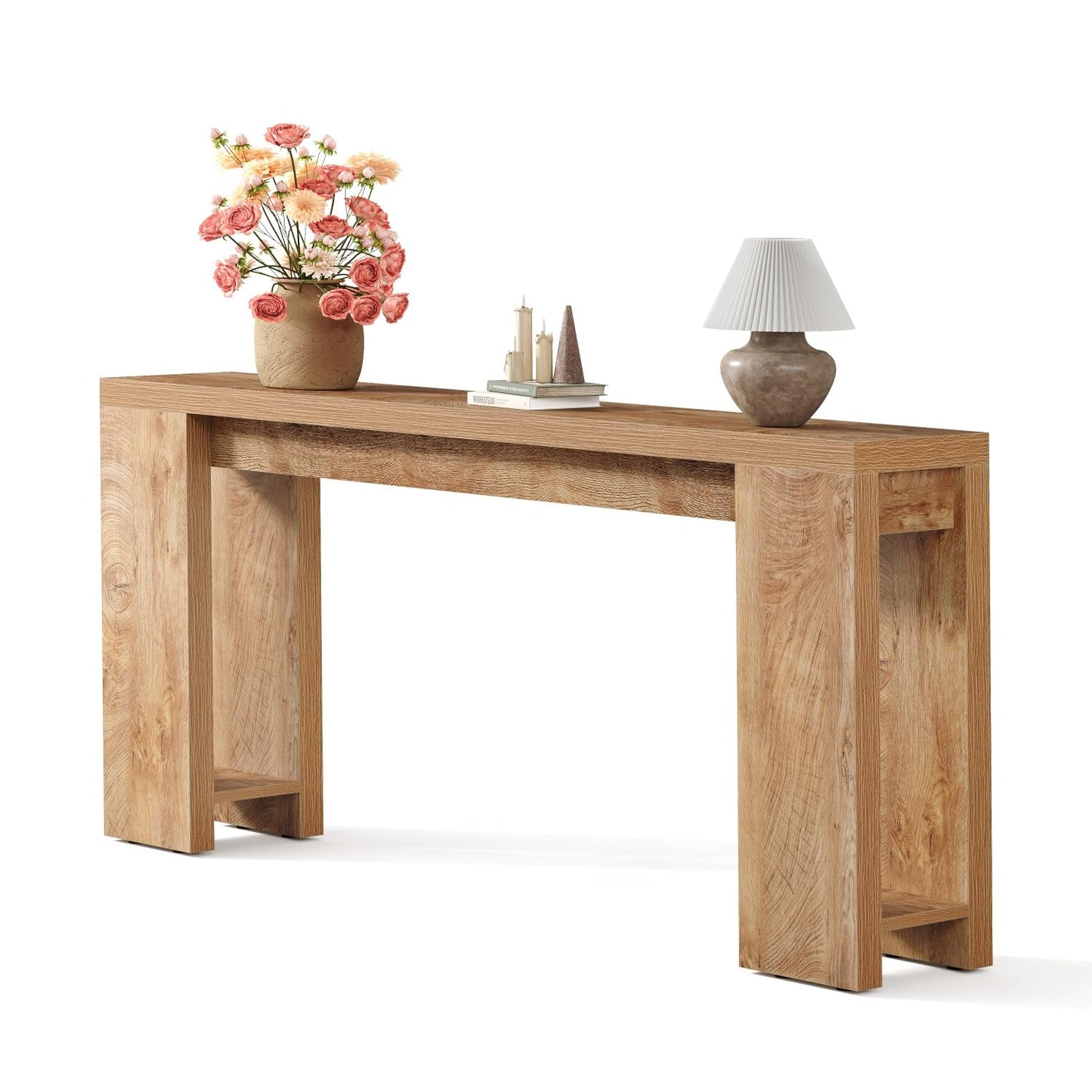 LITTLE TREE 70.9-Inch Long Console Table, Narrow Sofa Table Behind the Couch, Farmhouse Console Table for Living Room, Entryway, Hallway
