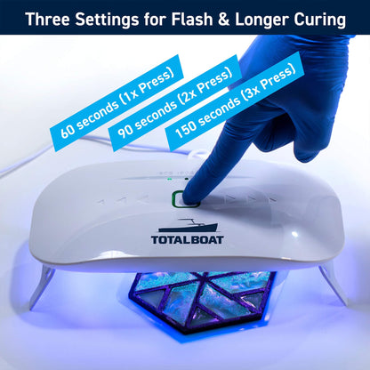 TotalBoat UV Light for Resin Curing | 36W Large UV Resin Lamp with Timer Settings (60s, 90s, 150s) and 24 LEDs for Fast, Even Cures | Use for Jewelry, Crafts, Molds, Decor, and DIY Projects