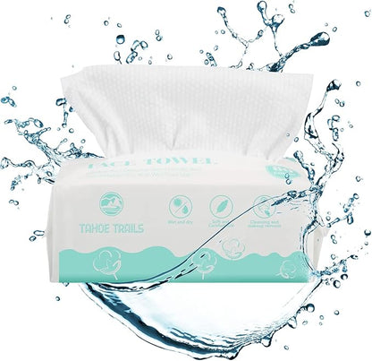 Tahoe Trails Disposable Face Towel, Soft Dry Wipe, Lint Free, Dry Wet Use