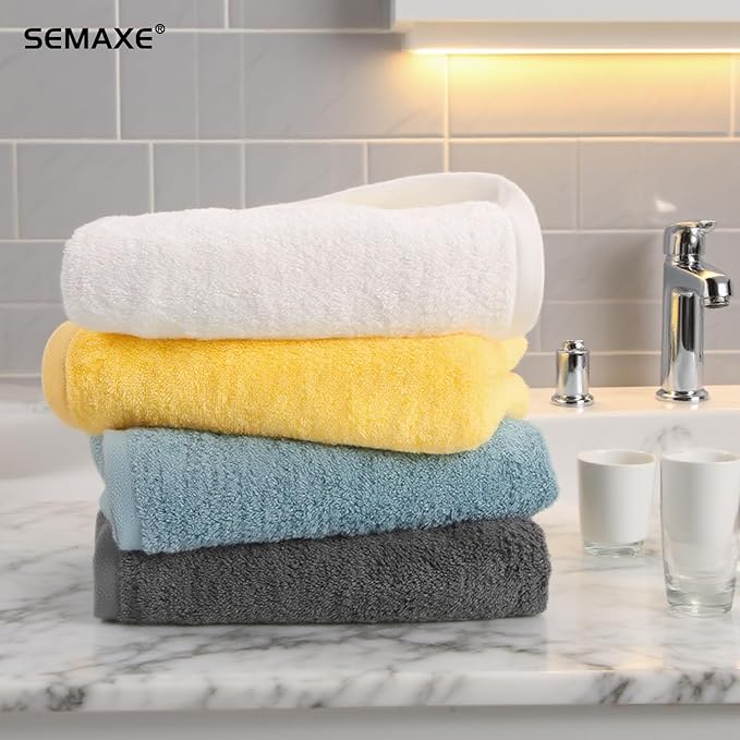SEMAXE Bathroom Hand Towel, 100% Cotton Towels