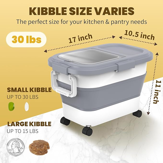 HOYTAMDA 20-30Lbs Rice Container, Collapsible Airtight Food Storage Containers