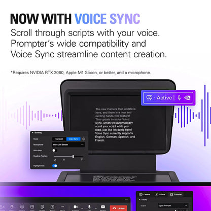 Elgato Prompter â€“ Teleprompter with Built-in Screen for YouTube, Twitch, Zoom and More, 1080 Pixels, Supports DSLR/Webcam/Smartphone, Drag & Drop Monitor Display, Works with Mac/PC & Stream Deck