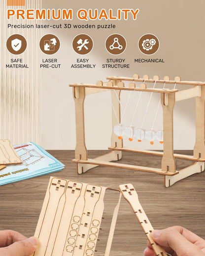 Poraxy 5 Set STEM Science Kits for Kids Age 8-12, Wooden Building STEM Projects 8-10, 3D Puzzles, Experiment Circuits Model, Toys for Ages 8-13, Gifts for Boys and Girls 6 7 8 9 10 11 12 13 Years Old