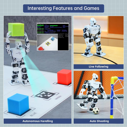HIWONDER AI Embodied Intelligent Robot with ChatGPT Multimodal AI Models Vision Scene Voice Command Understanding 20DOF Educational Humanoid Robot Python Programming, TonyPi Pro & RaspberryPi 5 8GB