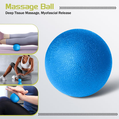 Foam Roller High Density Foam Roller Set for Deep Tissue Muscle Massage, 18" Trigger Point Fitness Exercise Massage Roller, Self-Myofascial Release for Whole Body (Black-18(2 in 1))