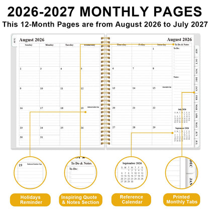 2026-2027 Teacher Planner, Lesson Planner from August 2026 - July 2027, Teacher Lesson Planner Book 2026-2027 for Teacher Class Schedule, Student Info & Weekly Planning, 8" x 10", Crushed Flower