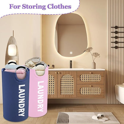 2Pcs Folding Laundry Basket for Adult, 95L Portable Laundry Baskets