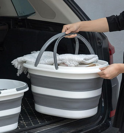 Collapsible Bucket 16L with Handles, Cleaning Mop Bucket Space Saving Foldable