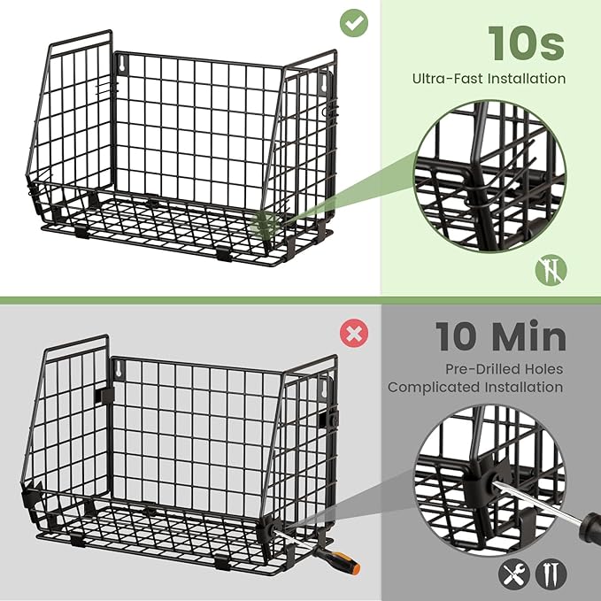 Wire Fruit Basket for Kitchen Storage: Hanging and Counter Wall Fruit Basket