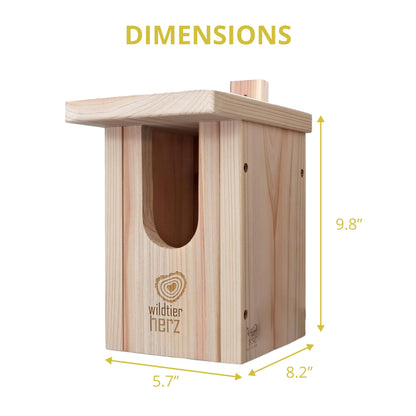 Wildlife Heart I Bird Nestheline Deals Made of Solid Wood - Screwed, Nesting Boxes for Birds, Nesting Box red throats, Bird House Incubator for Birds, birded Box Weatherproof