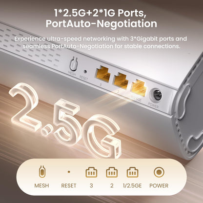 Tenda BE5100 WiFi 7 Mesh WiFi System – Dual-Band Whole-Home Coverage (6,600 Sq. Ft.), 1×2.5G + 2×1G Gigabit Ports, MLO & Ethernet Backhaul for Seamless Roaming, EasyMesh & VPN Ready- ME6 Pro (3-Pack)