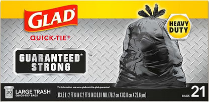 Glad Trash Bags, Strong Quick-Tie Large Garbage Bags