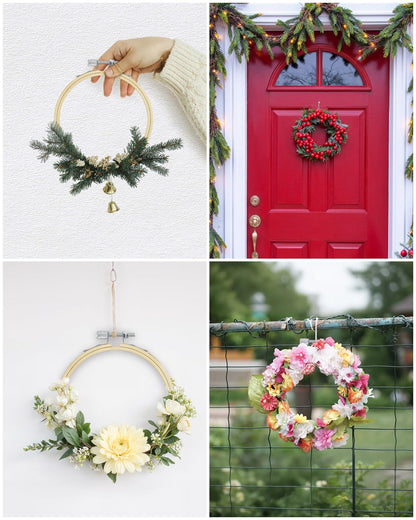 TINDTOP 8 Pieces 3 Inch Embroidery Hoops, Bamboo Frame Circle Cross Stitch Hoop Ring Embroidery Hoops Set for Embroidery and Cross Stitch